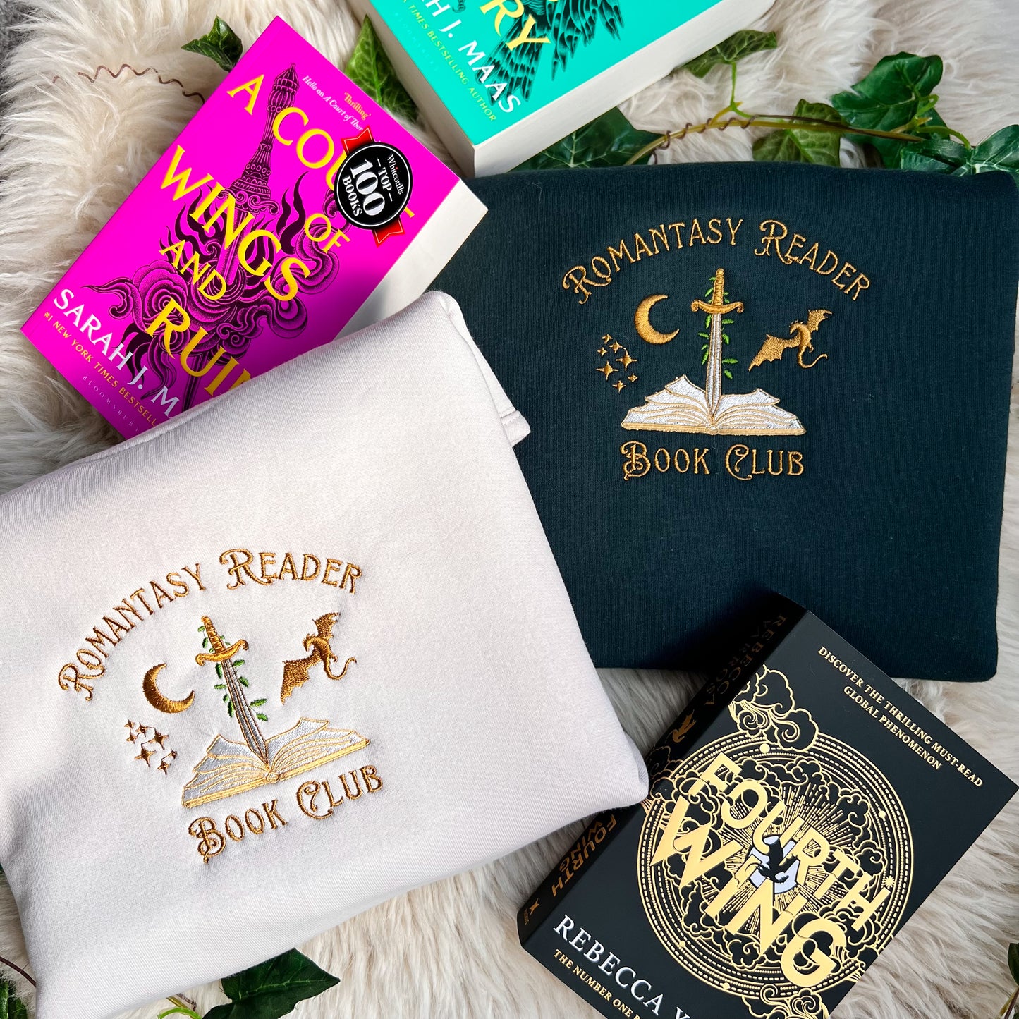 Romantasy Reader Embroidered Crew