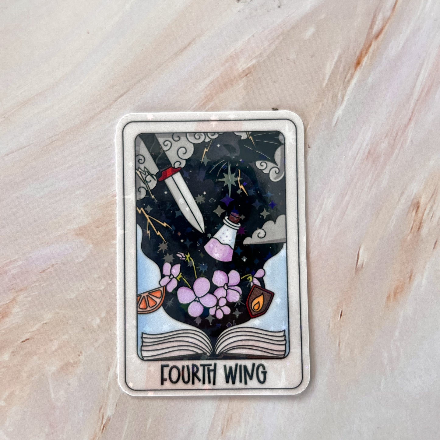 Fourth Wing Tarot Card Sticker