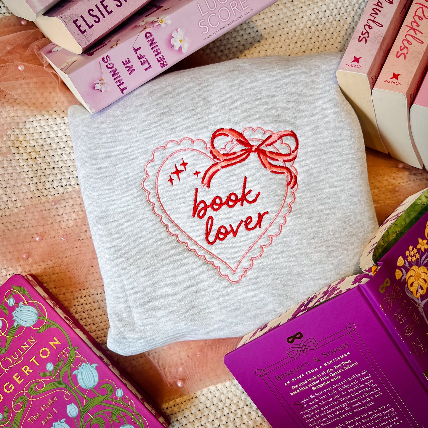 Book lover embroidered sweatshirt for book lovers and book club outfits
