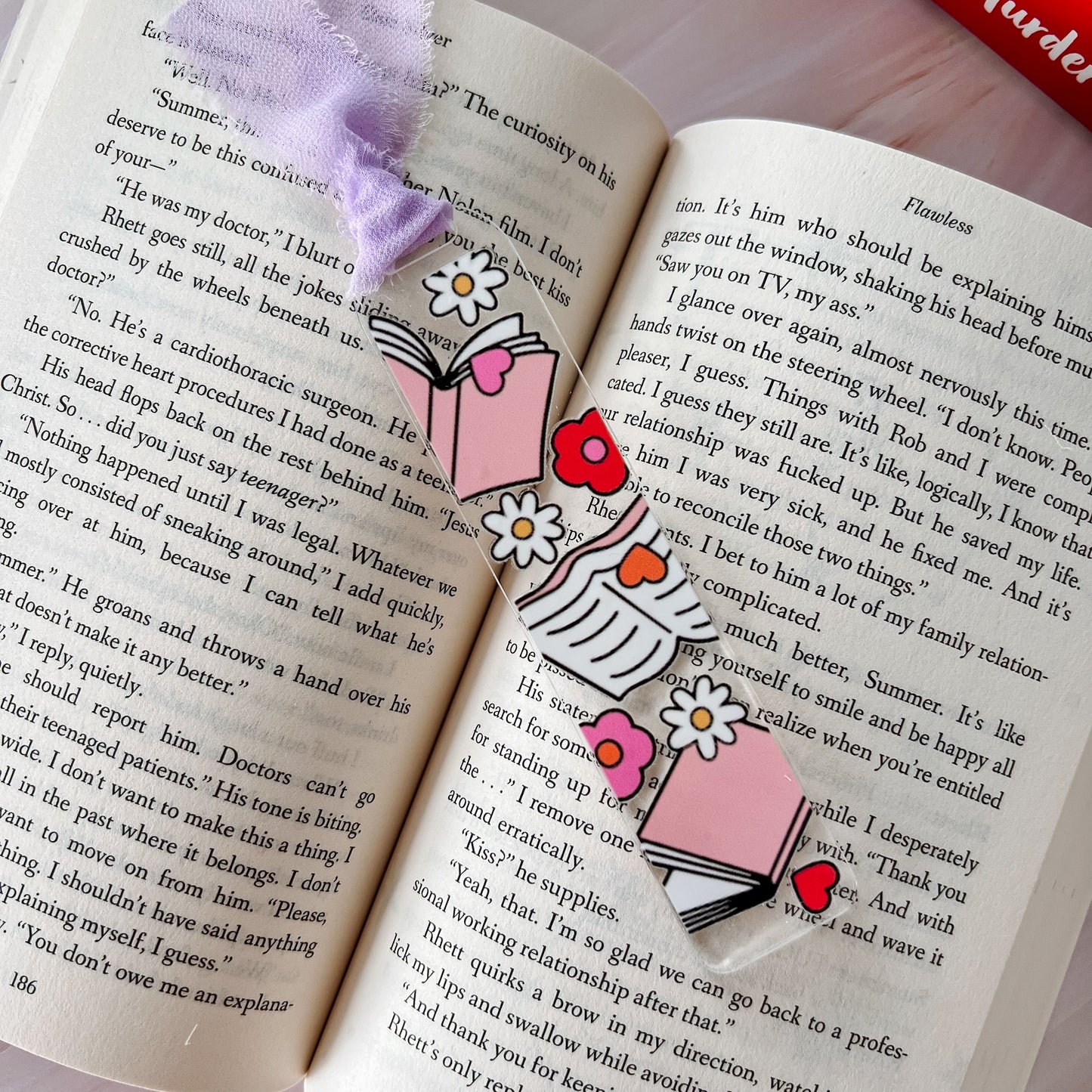 Books and Flowers Bookmark