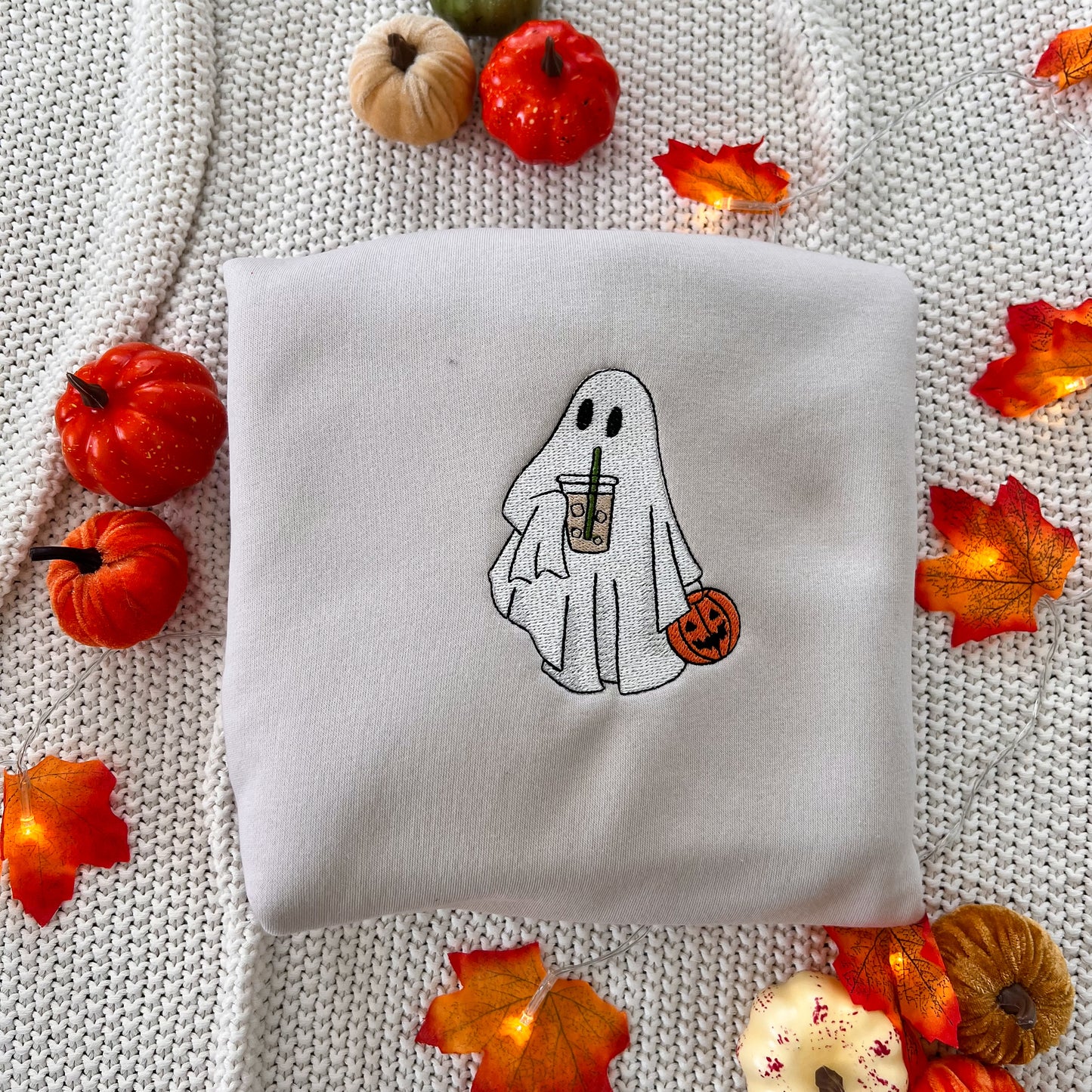 Coffee Ghost Embroidered Crew