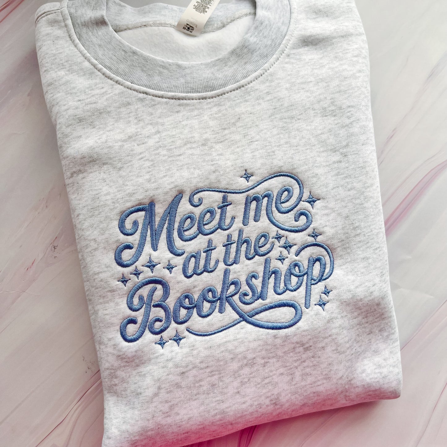 Meet Me At The Bookshop Embroidered Crew