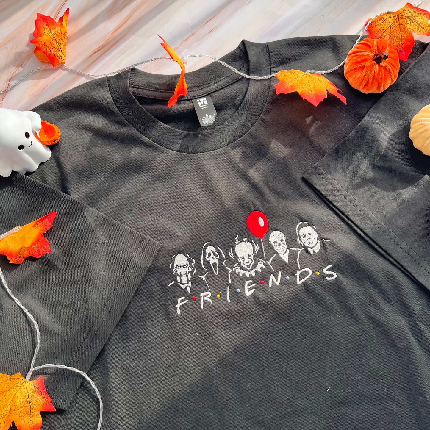 Spooky F.R.I.E.N.D.S Embroidered Tee