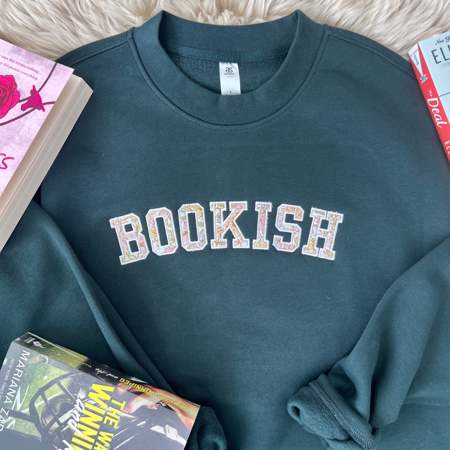 BOOKISH Applique Crew