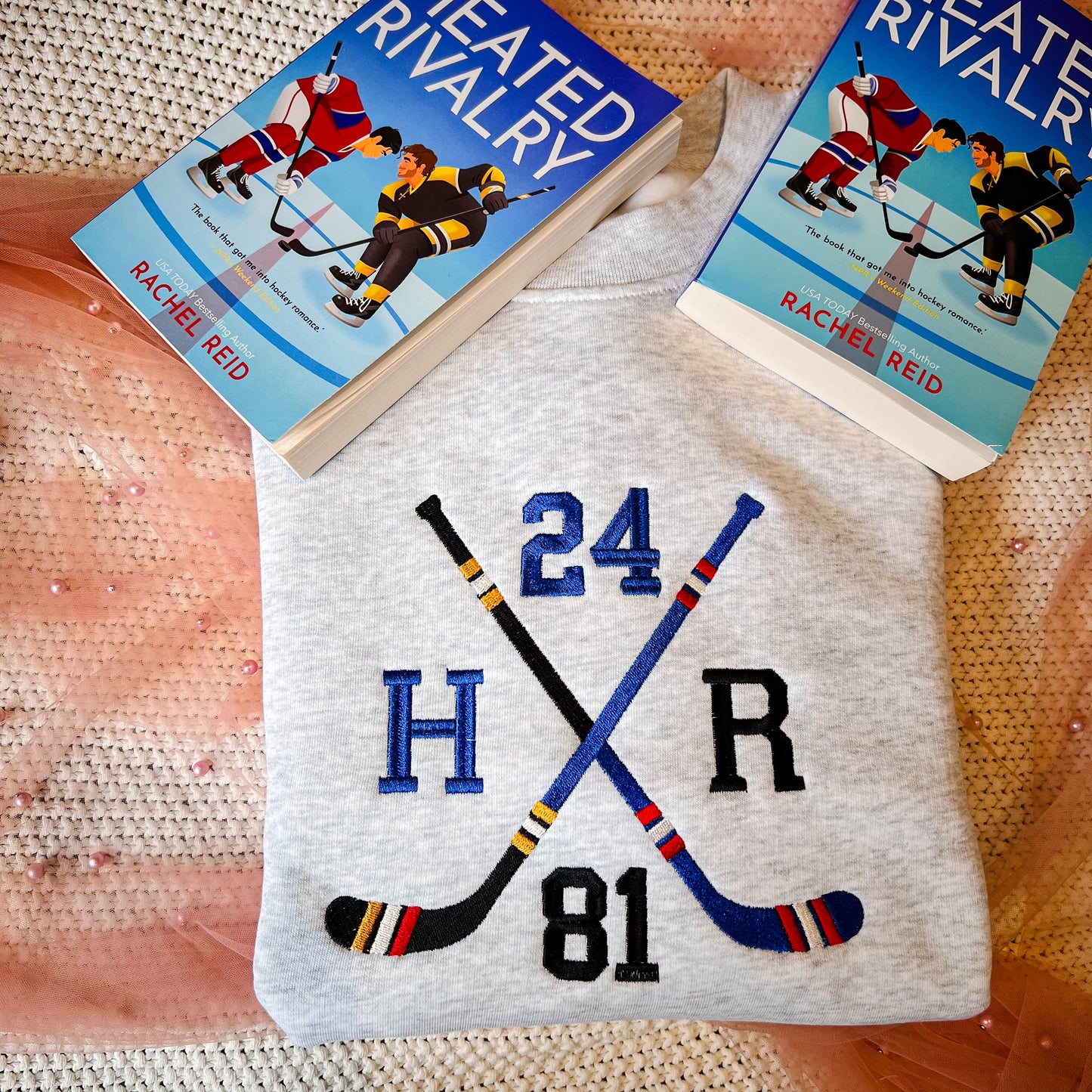 Hockey Romance Embroidered Crew
