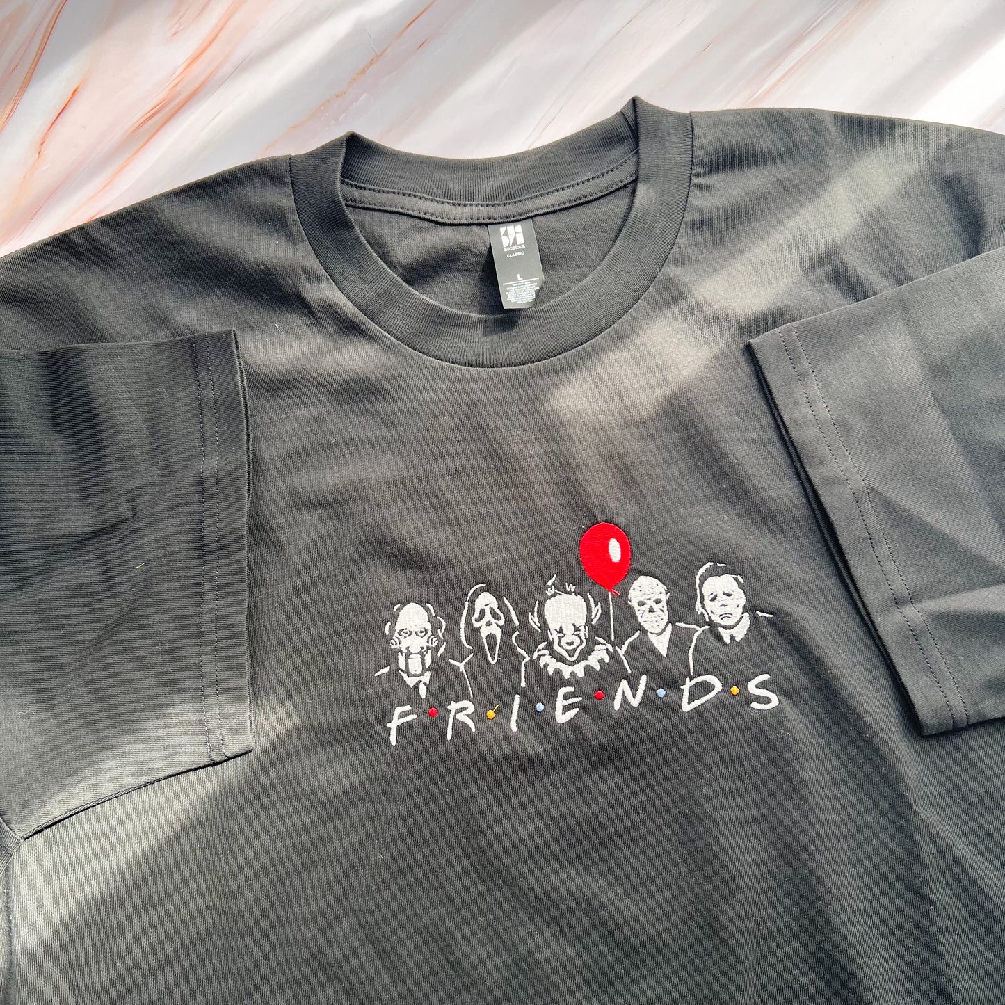 SAMPLE - Spooky F.R.I.E.N.D.S Embroidered Tee - Size L