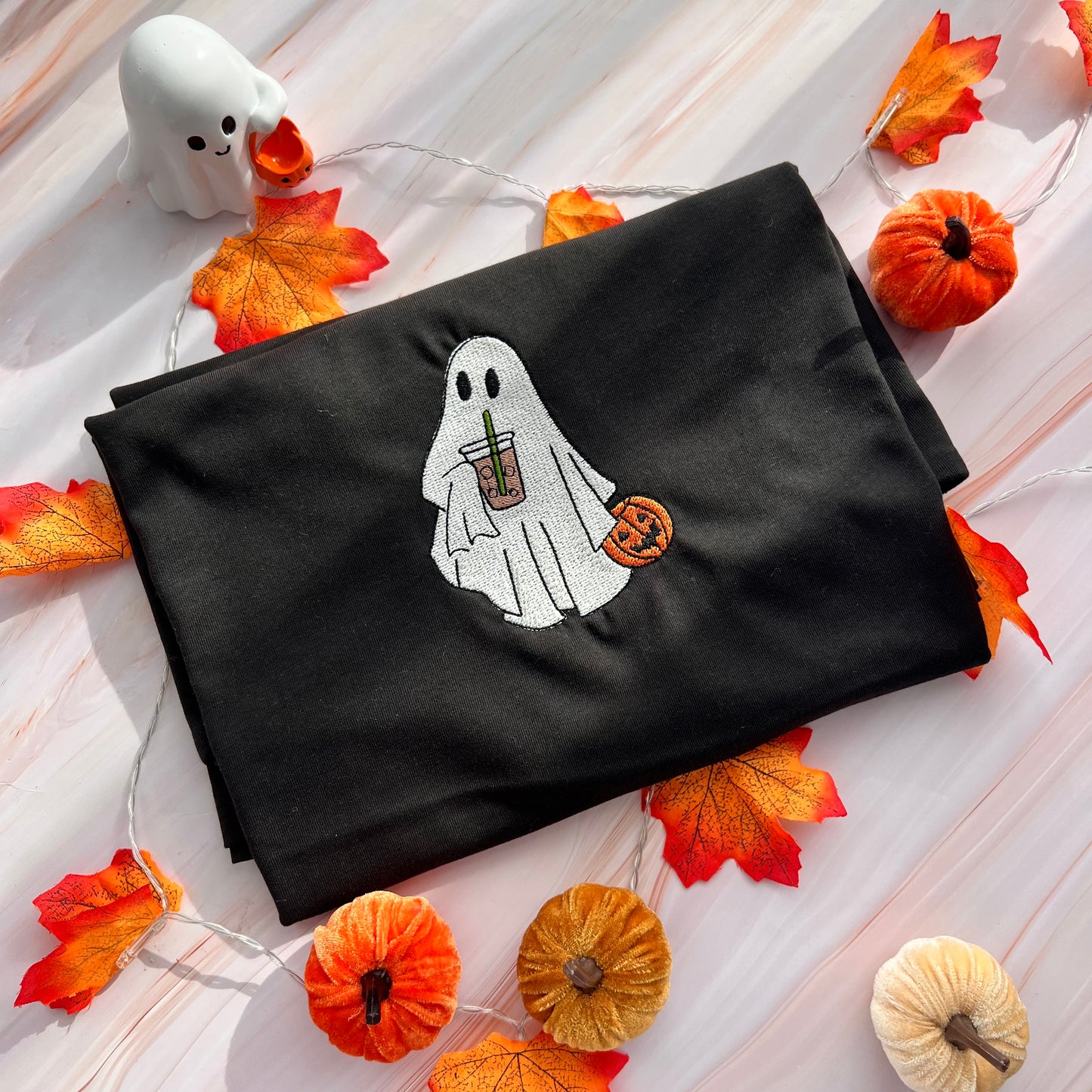 Coffee Ghost Embroidered Tee