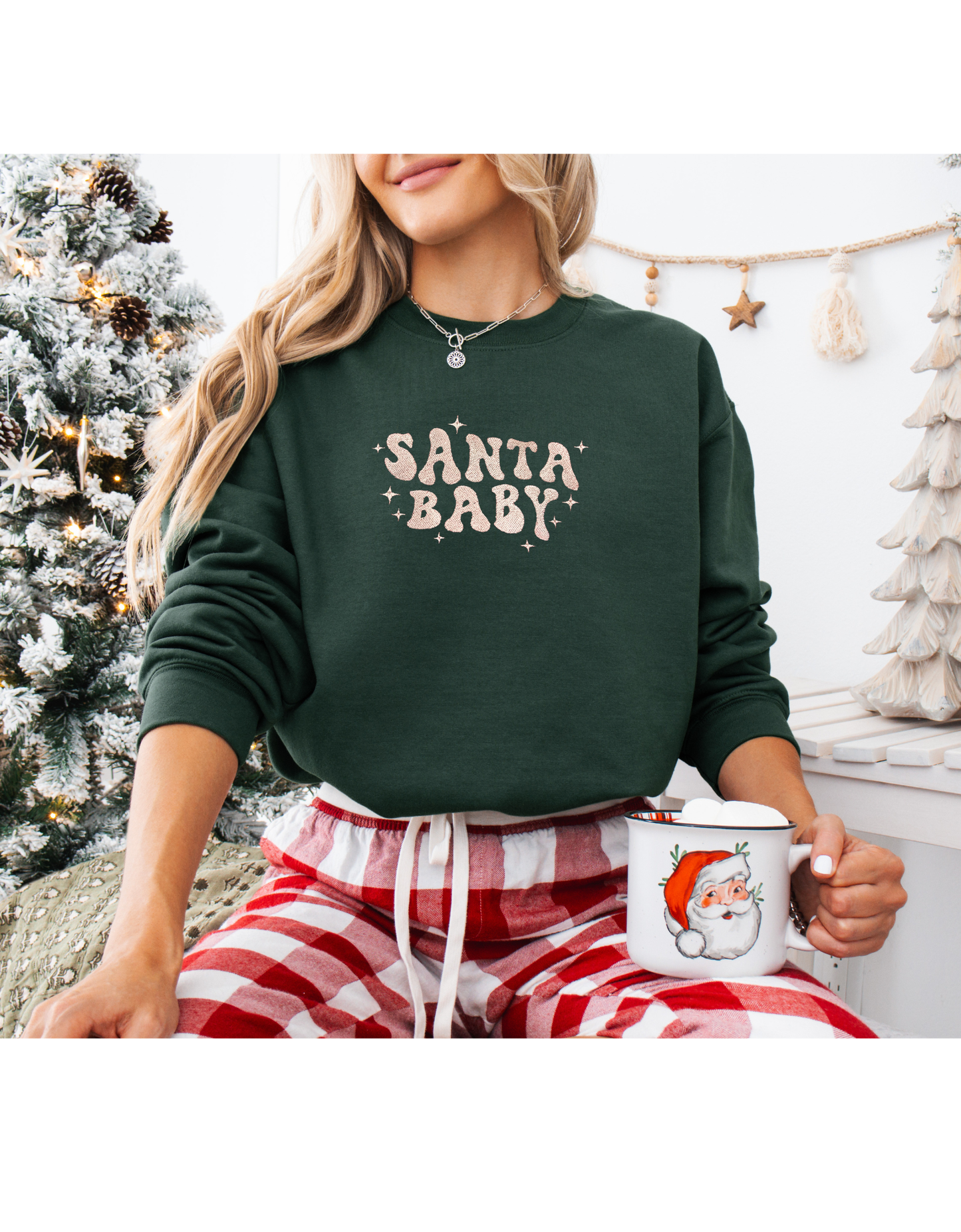 Santa Baby Embroidered Crew