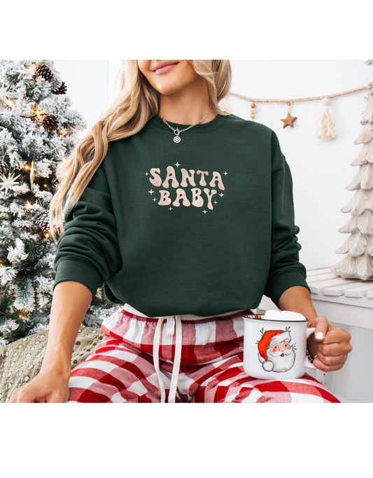 Santa Baby Embroidered Crew