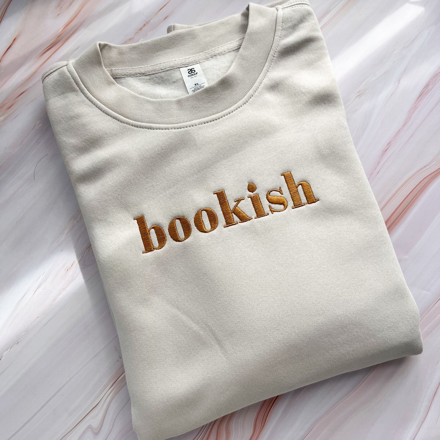 SAMPLE - Bookish Embroidered Crew - size XL