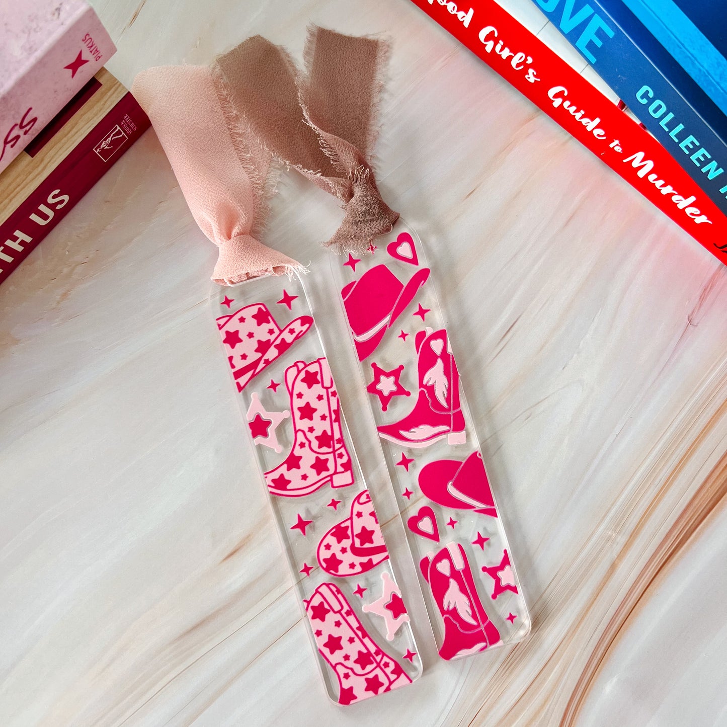 Light Pink Cowgirl Boots Bookmark