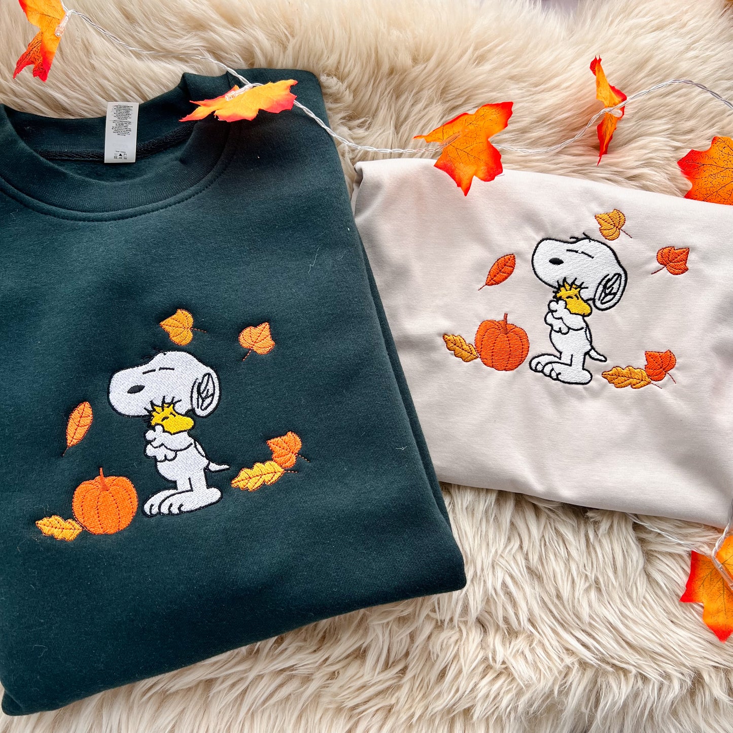 Snoopy Fall Embroidered Crew