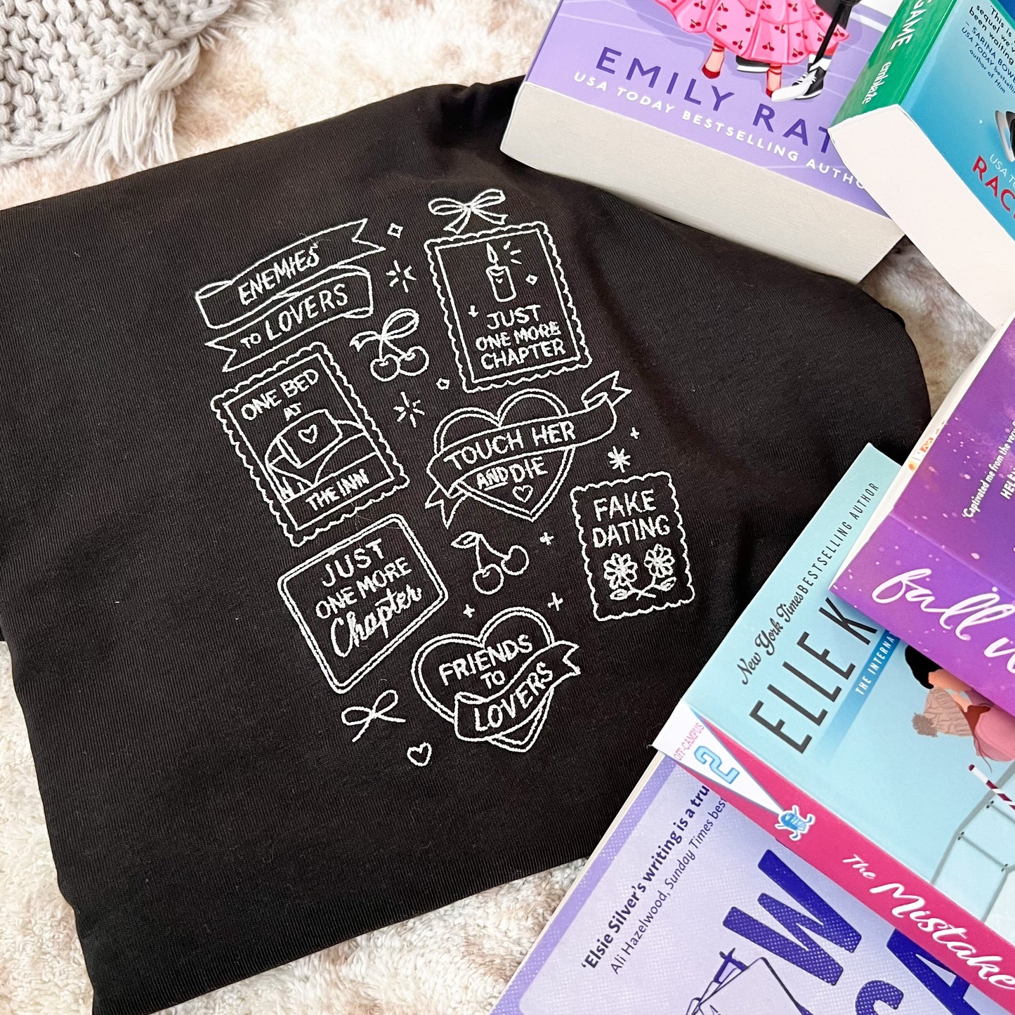 Book Tropes Embroidered Crew