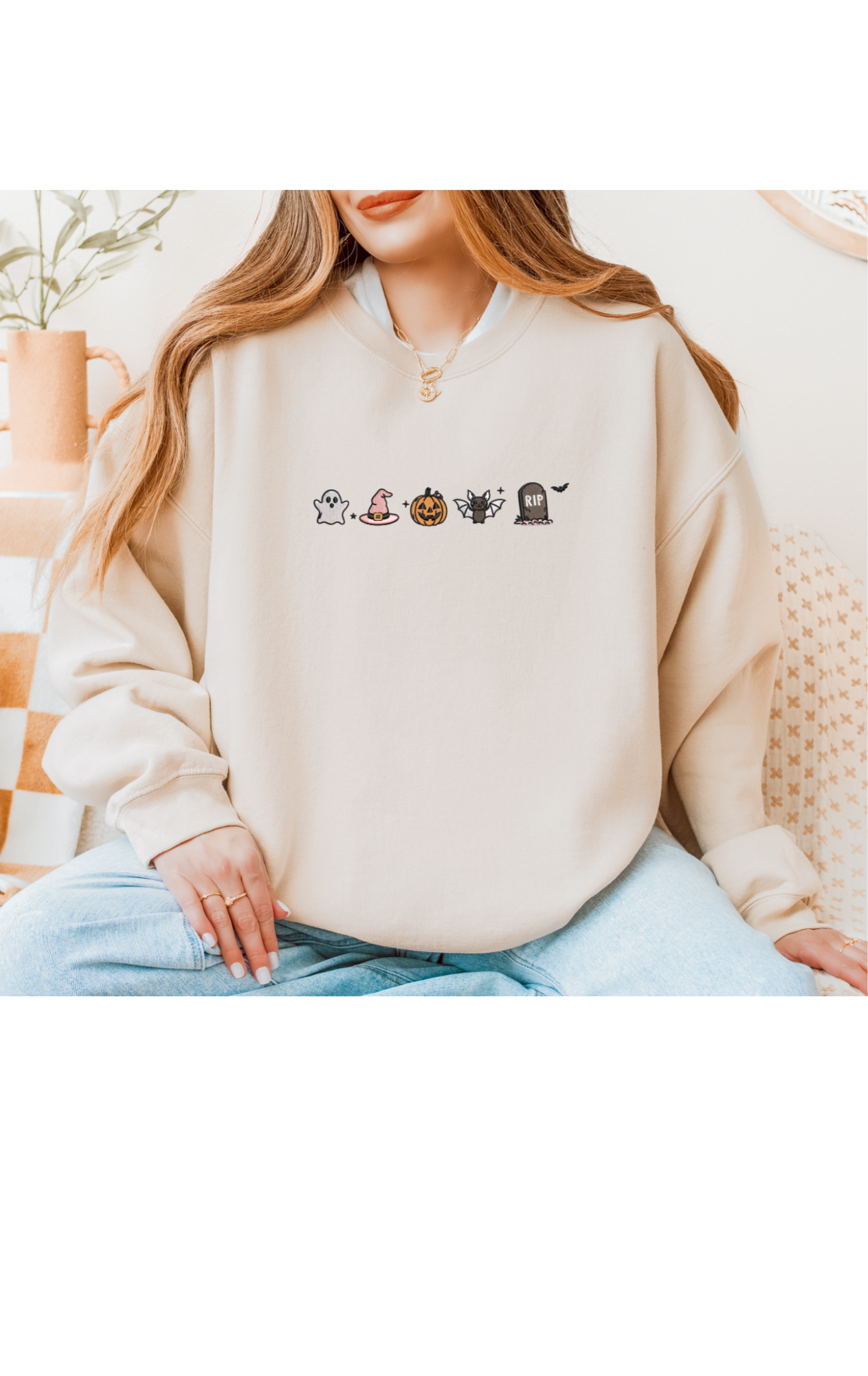 Halloween Icons Embroidered Crew