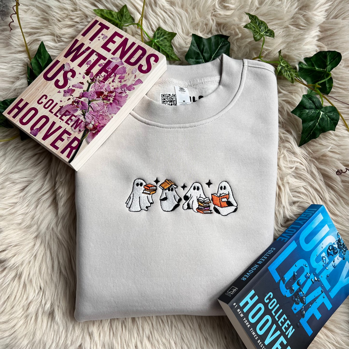 Bookish Ghosts Embroidered Crewneck
