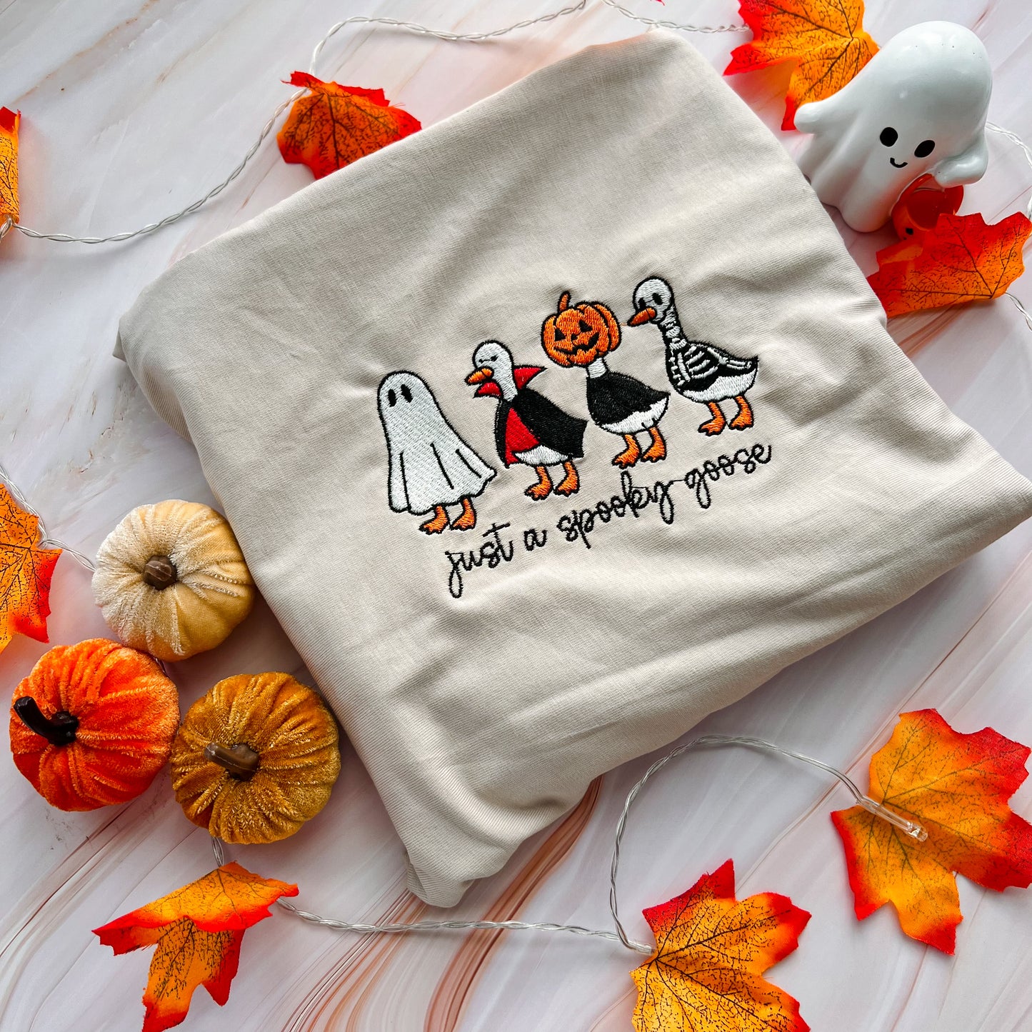 Spooky Goose Embroidered Tee