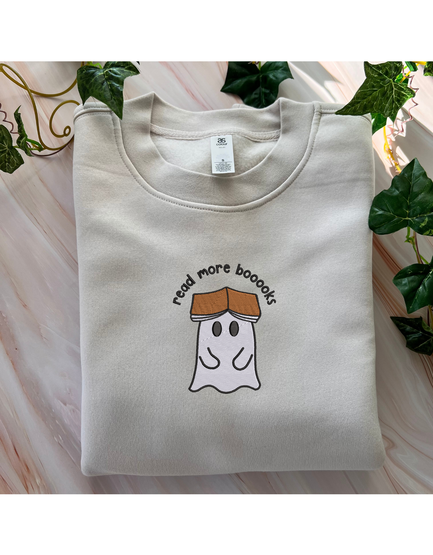 Read More Books Ghost Embroidered Crew