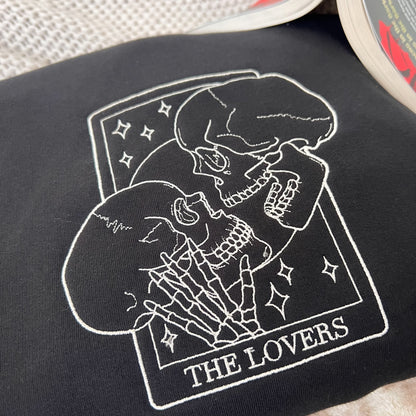 The Lovers Tarot Card Embroidered Crew