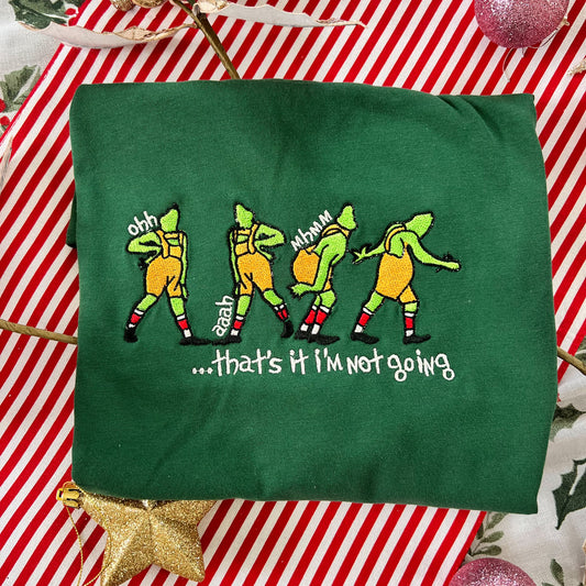Tired Grinch Embroidered Tee