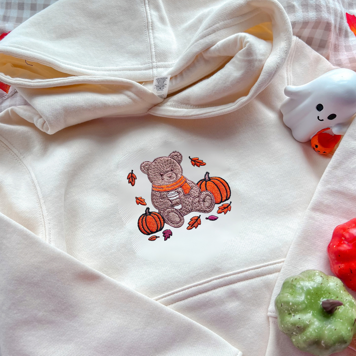 Kids - Autumn Teddy Bear Embroidered Hoodie