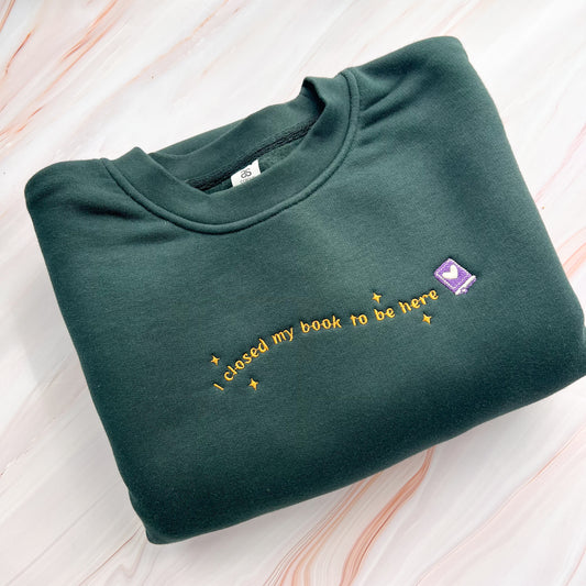 SECOND - I Closed My Book To Be Here Crew - size M