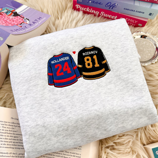 Hockey romance jerseys embroidered sweatshirt for hockey romance book lovers