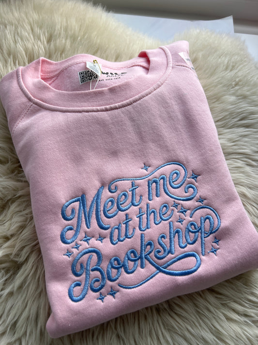 SAMPLE - Meet Me At The Bookshop Embroidered Crew - size M