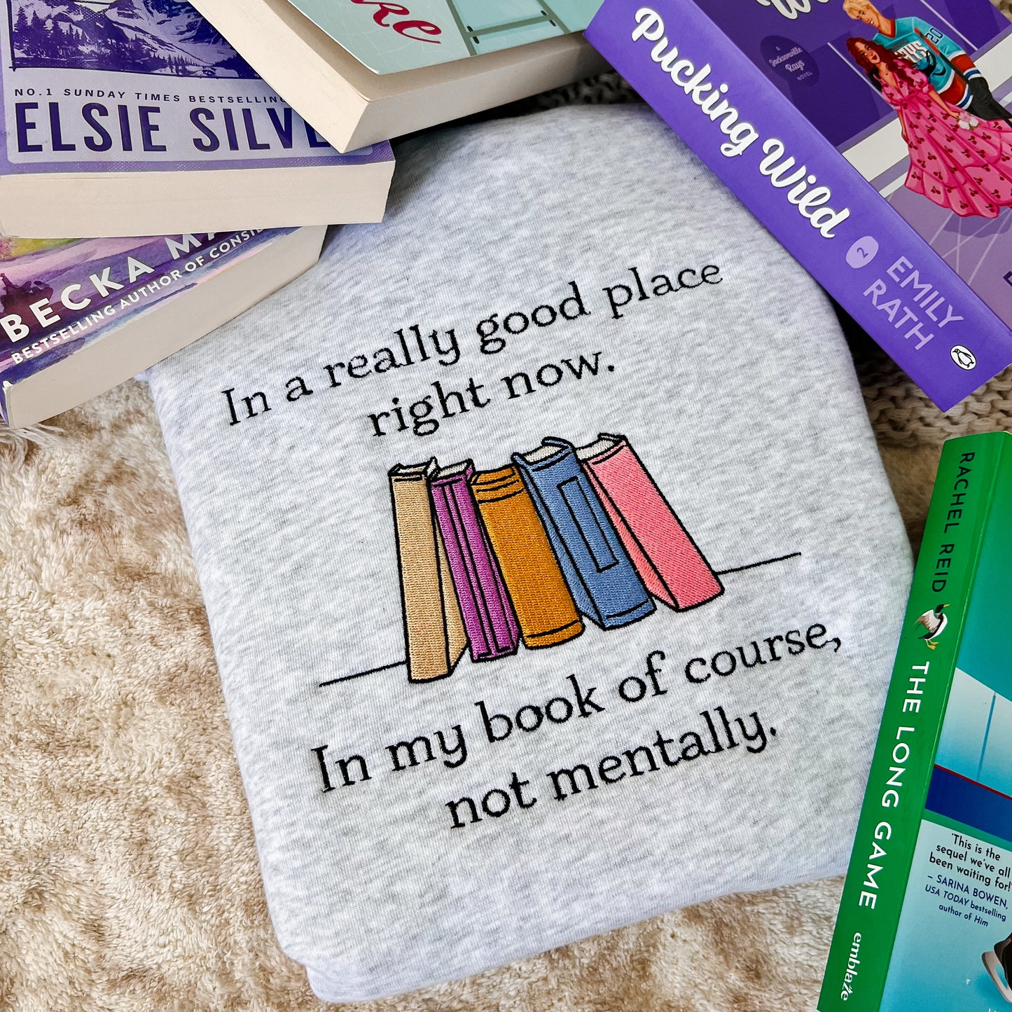 In My Books Embroidered Crew