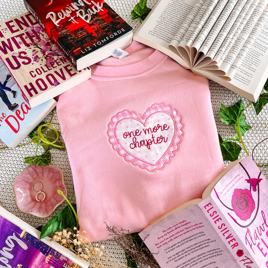 One More Chapter Heart Applique Crew