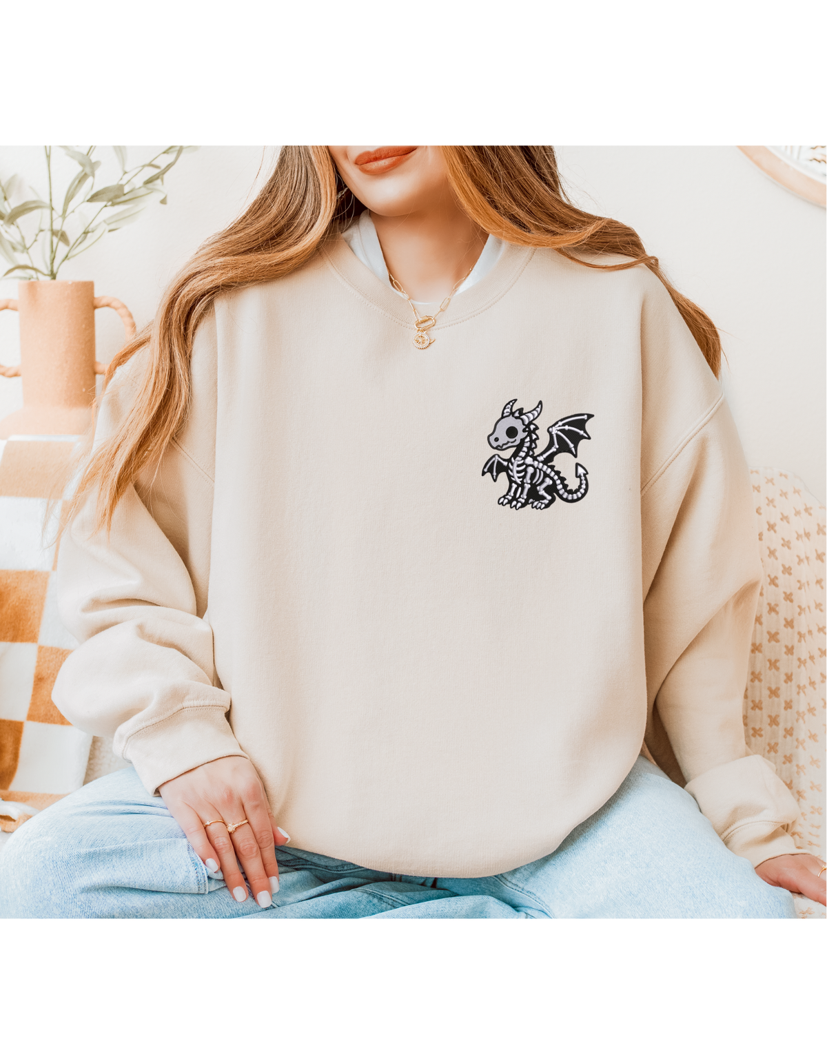 Deathly Dragon Embroidered Crew