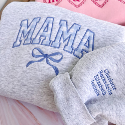 MAMA Bow Applique Crew