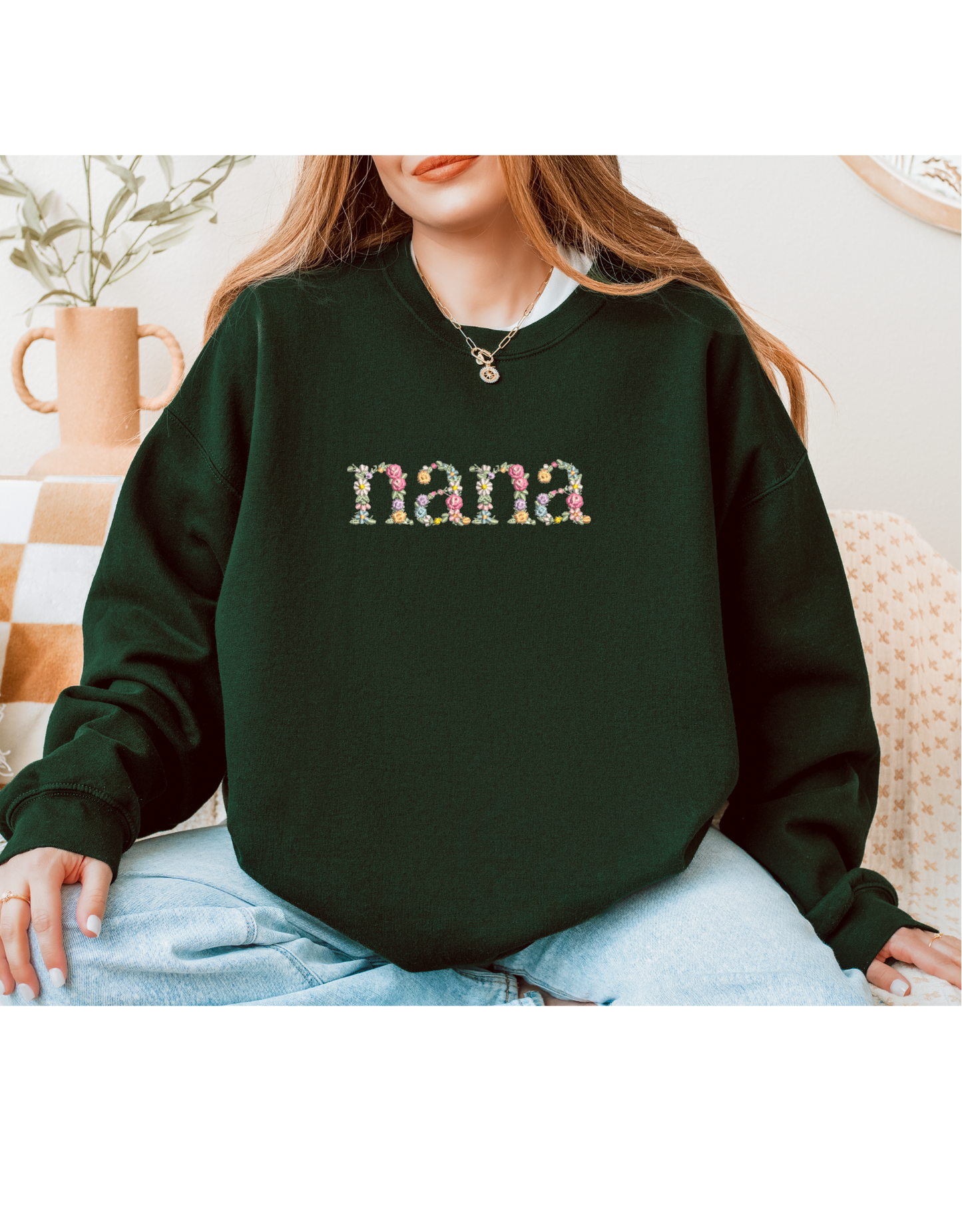 Floral Nana Crew