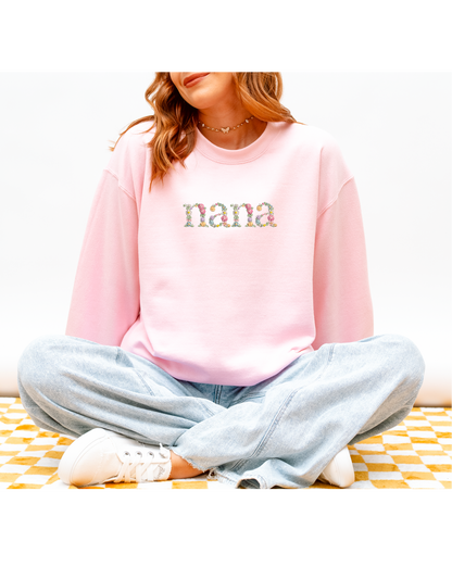 Floral Nana Crew