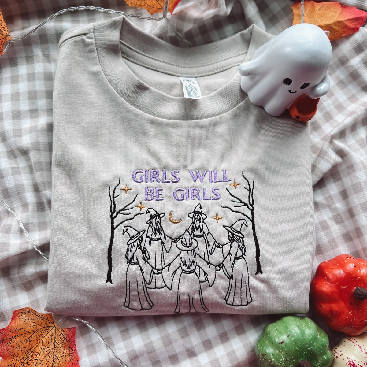 Kids - Girls Will Be Girls Witches Embroidered Tee