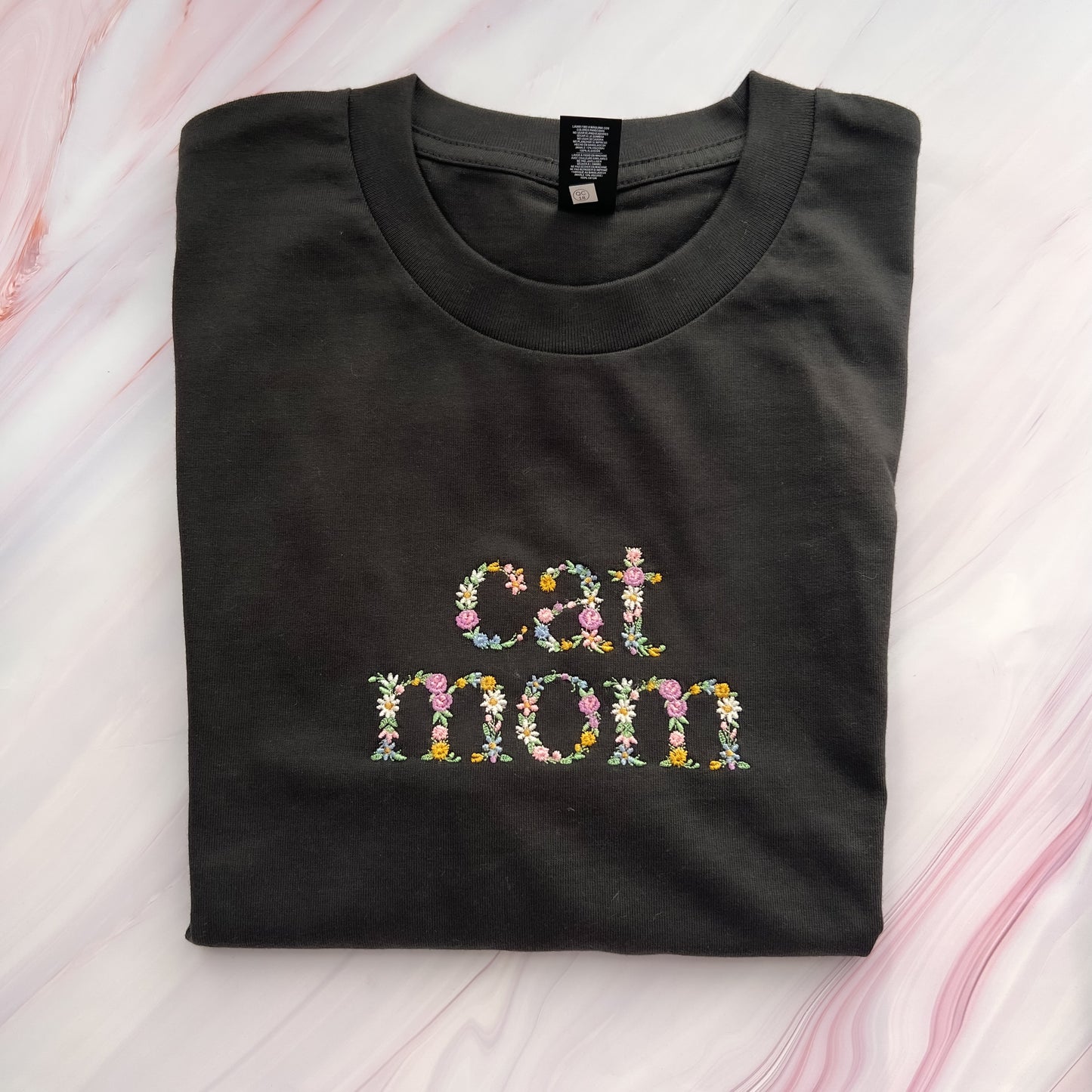 Floral Cat Mom tee