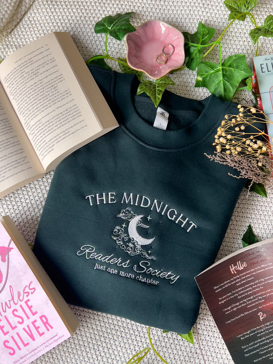 Midnight Readers Society Embroidered Crew