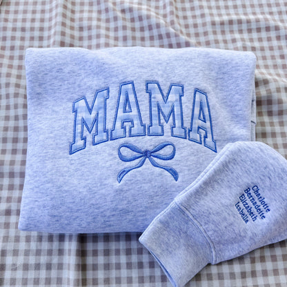 MAMA Bow Applique Crew