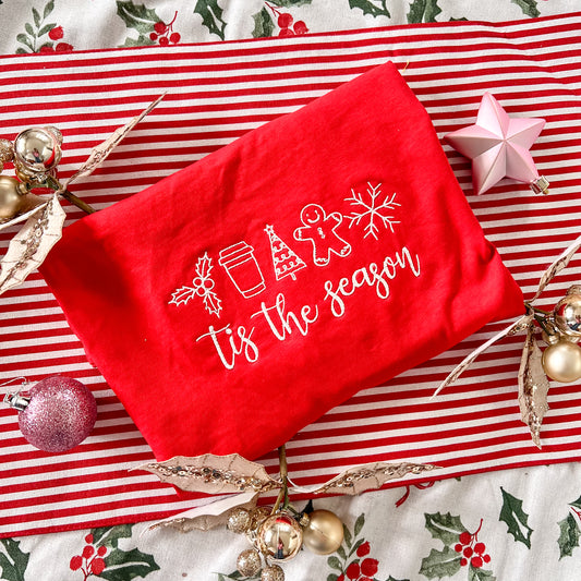 Tis The Season Embroidered Tee
