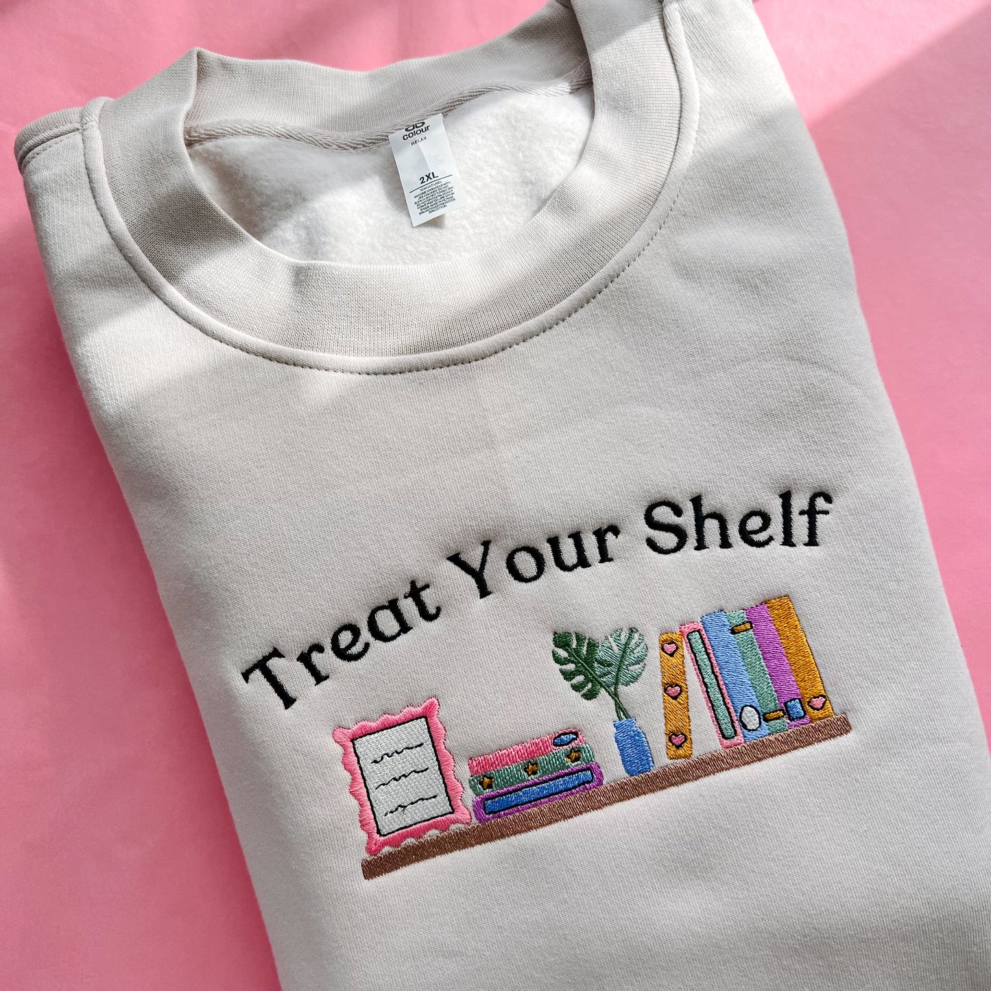 Treat your shelf embroidered sweatshirt for book lovers and book club outfits