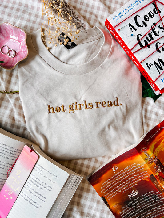 Hot Girls Read Embroidered Tee