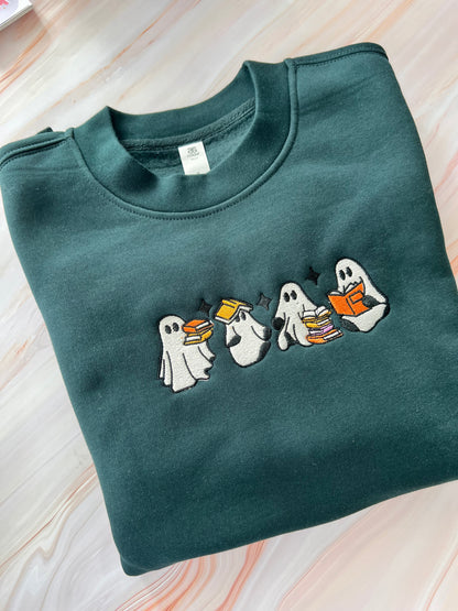 Bookish Ghosts Embroidered Crewneck