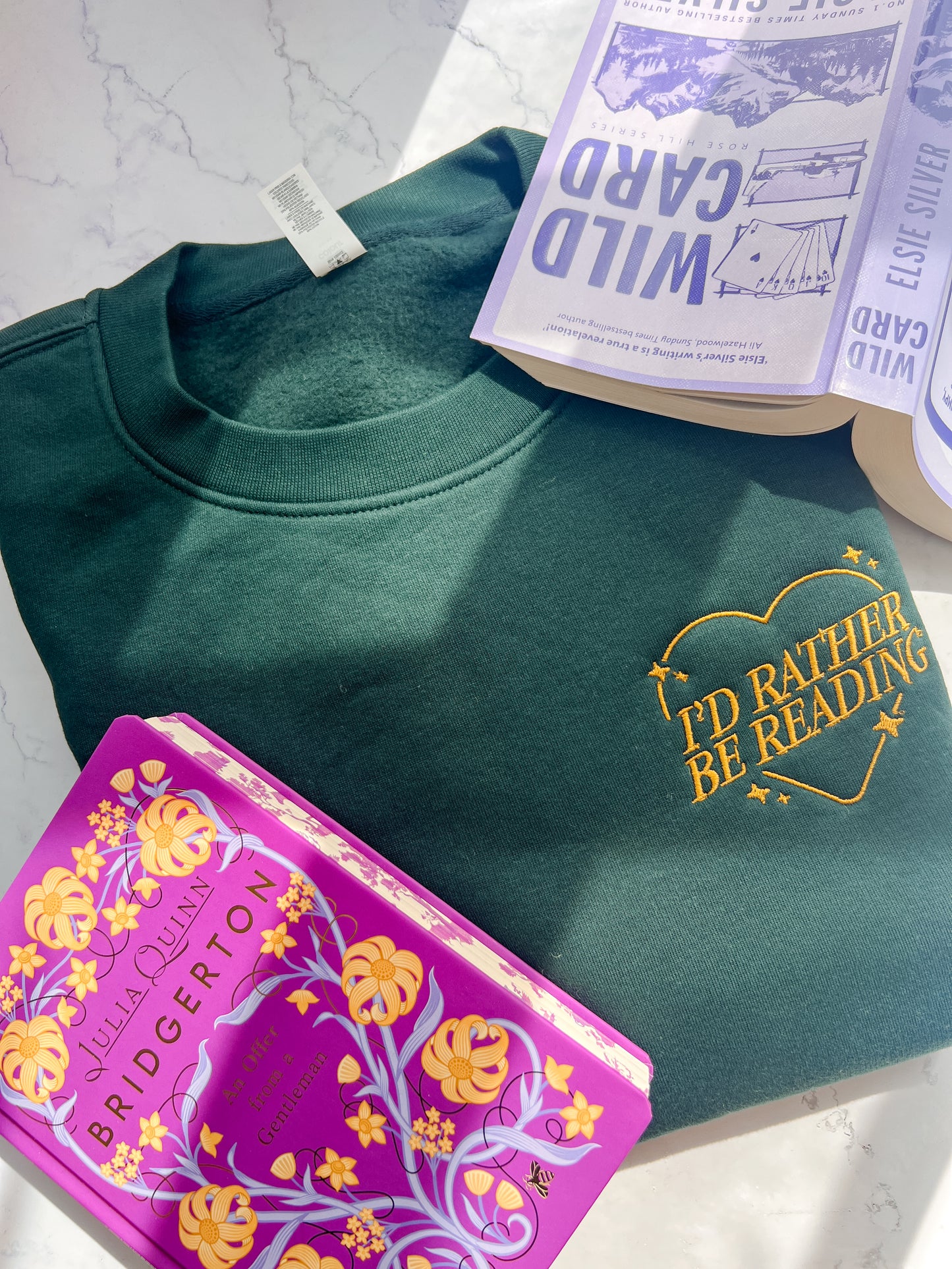 I'd rather be reading embroidered sweatshirt for book lovers and book club outfits
