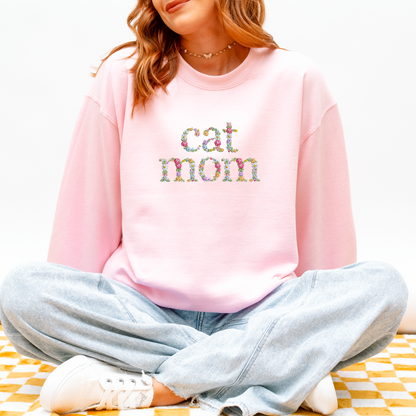 Floral Cat Mom Crew