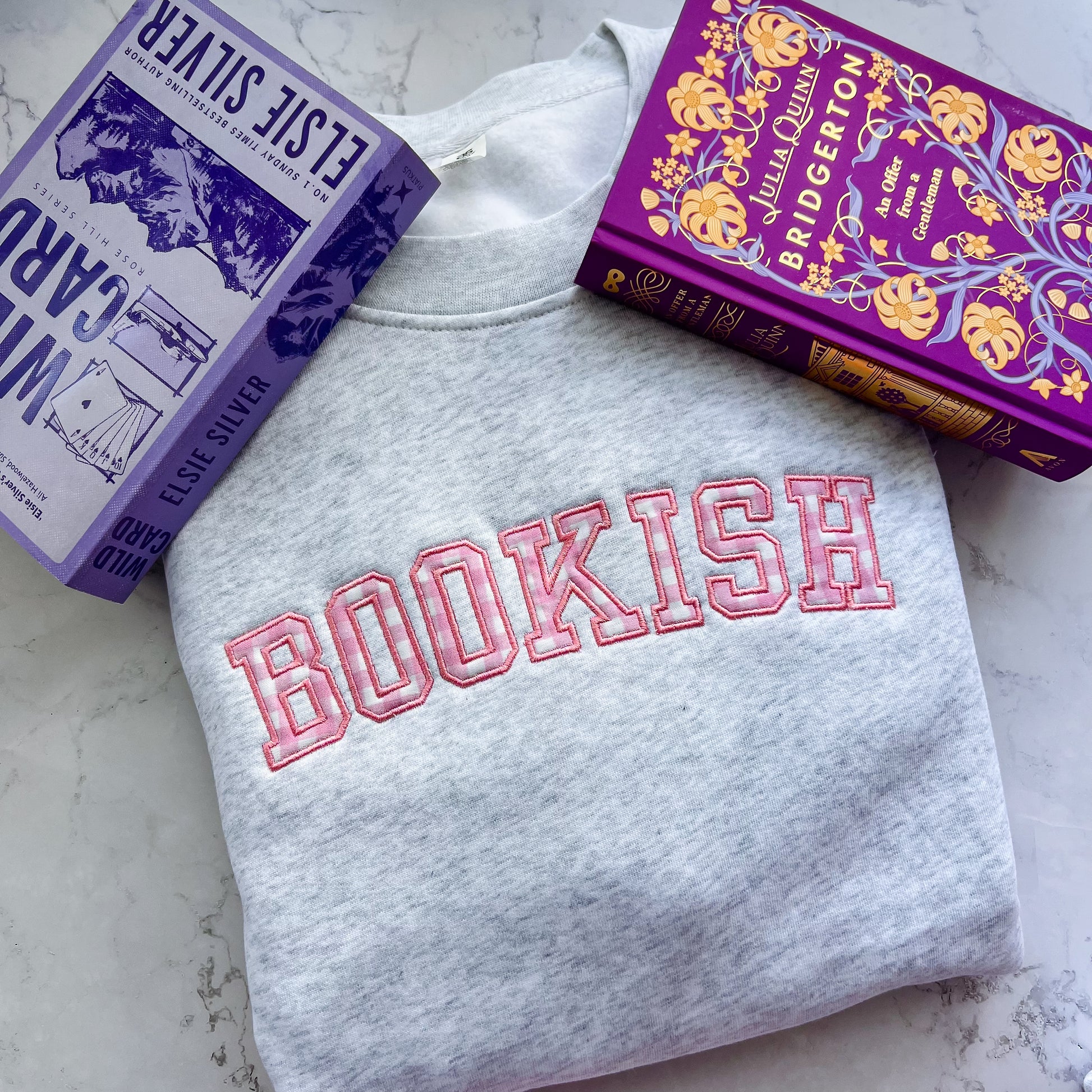 Bookish Applique embroidered sweatshirt for book lovers and book club outfits