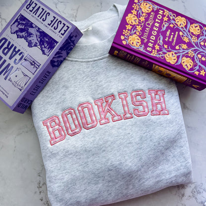 Bookish Applique embroidered sweatshirt for book lovers and book club outfits