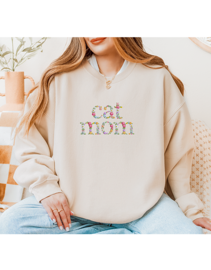 Floral Cat Mom Crew