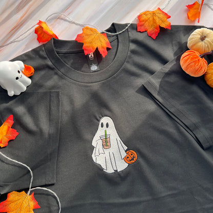 Coffee Ghost Embroidered Tee
