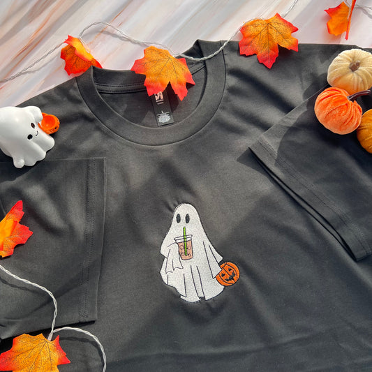 Coffee Ghost Embroidered Tee