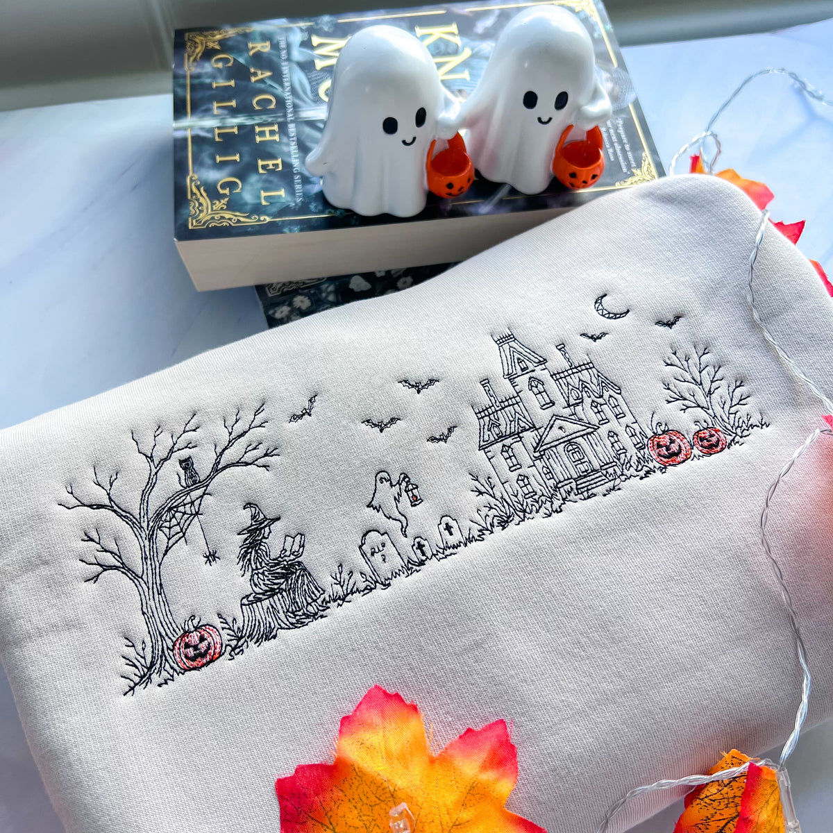 Spooky Manor Embroidered Crew