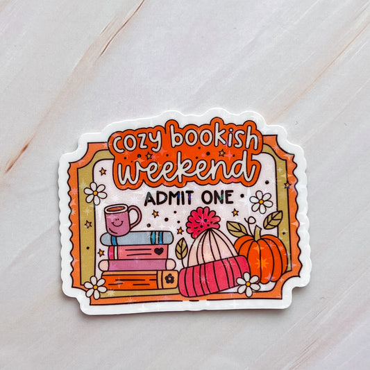 Cozy Bookish Weekend Sticker
